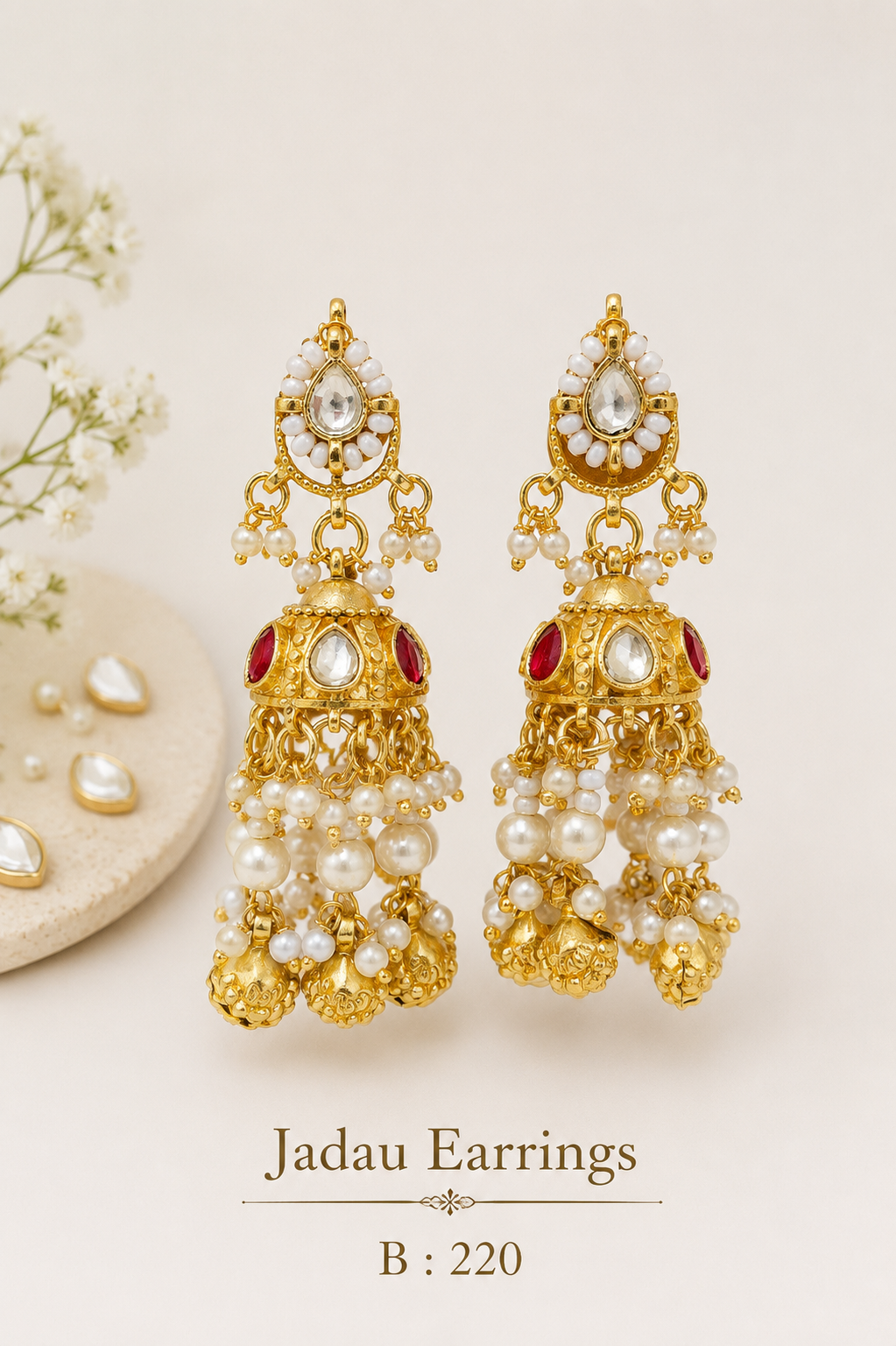 Pachi Kundan/ Jadau Earrings [JUMKHA]