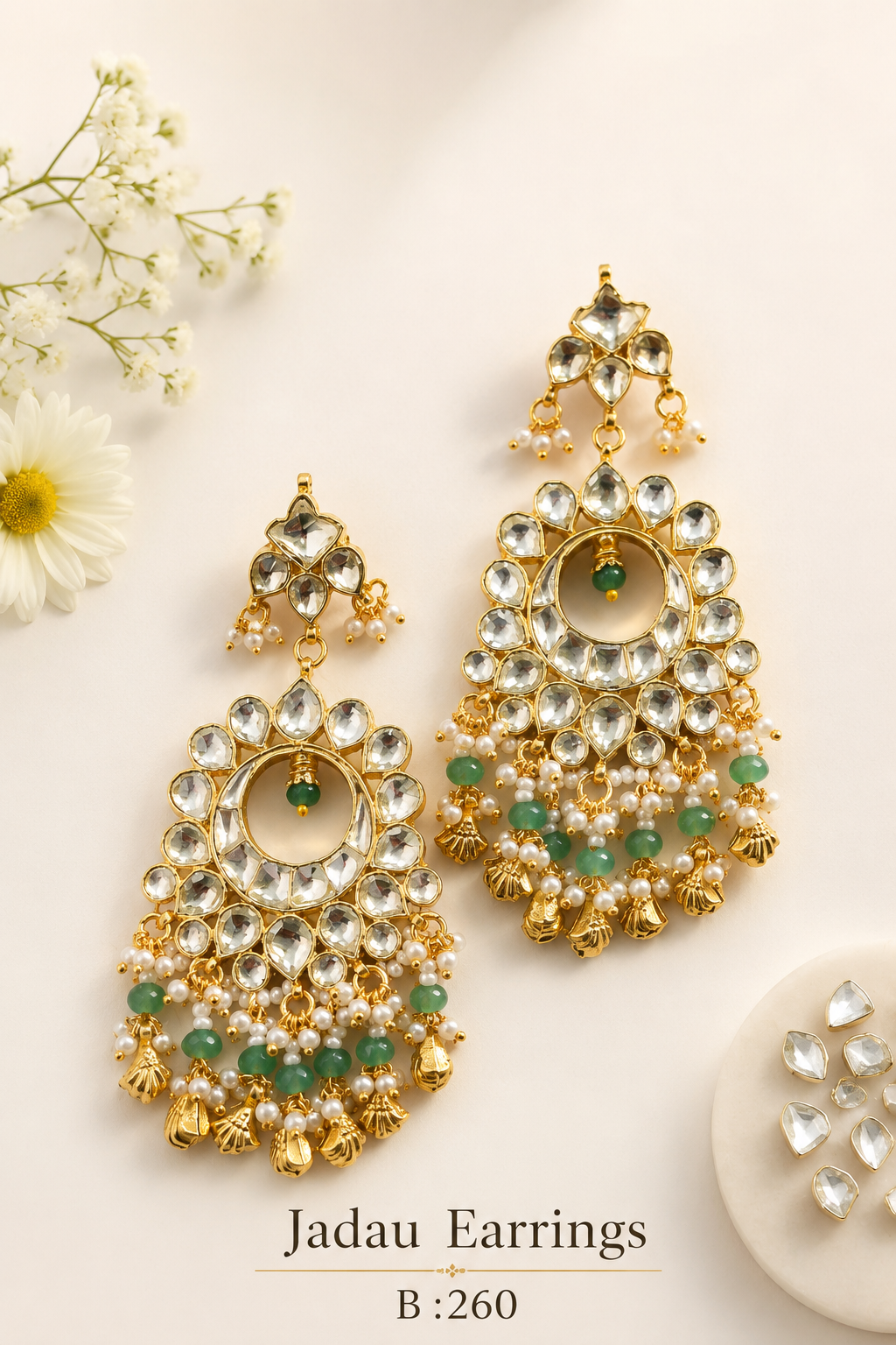 Pachi Kundan/ Jadau Earrings