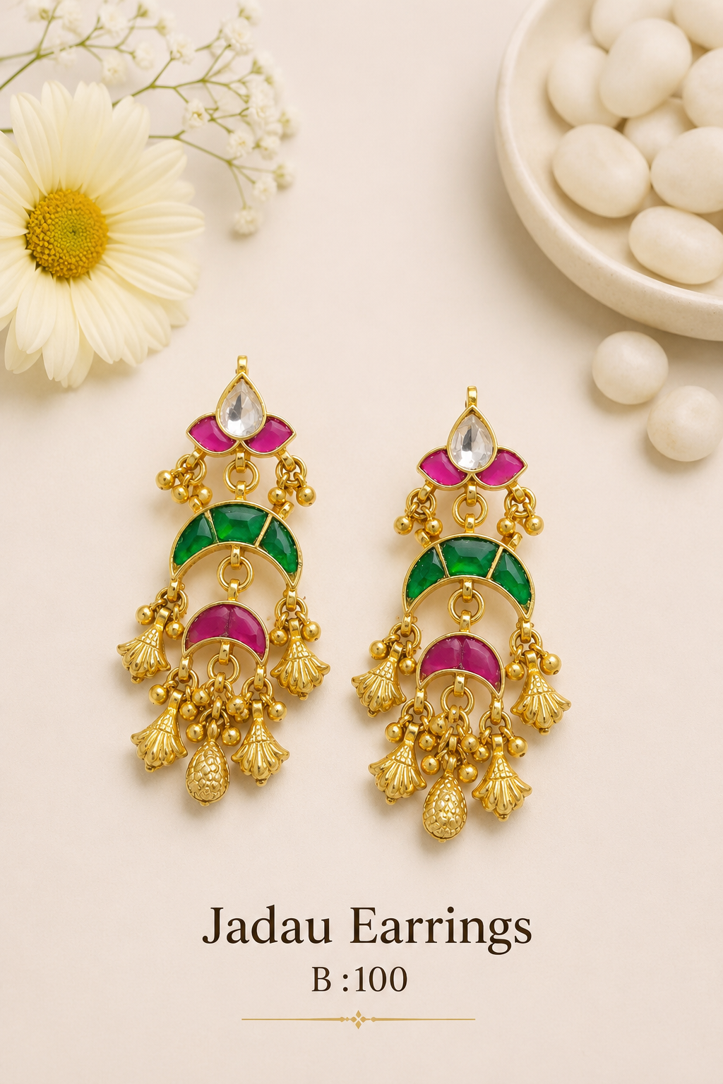 Pachi Kundan/ Jadau Earrings