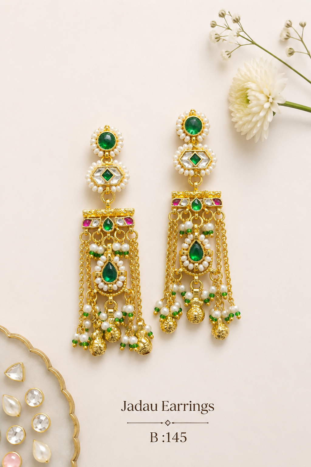 Pachi Kundan/ Jadau Earrings