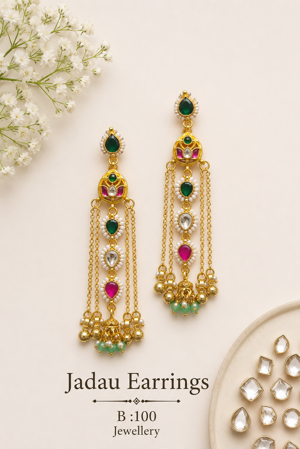 Pachi Kundan/ Jadau Earrings