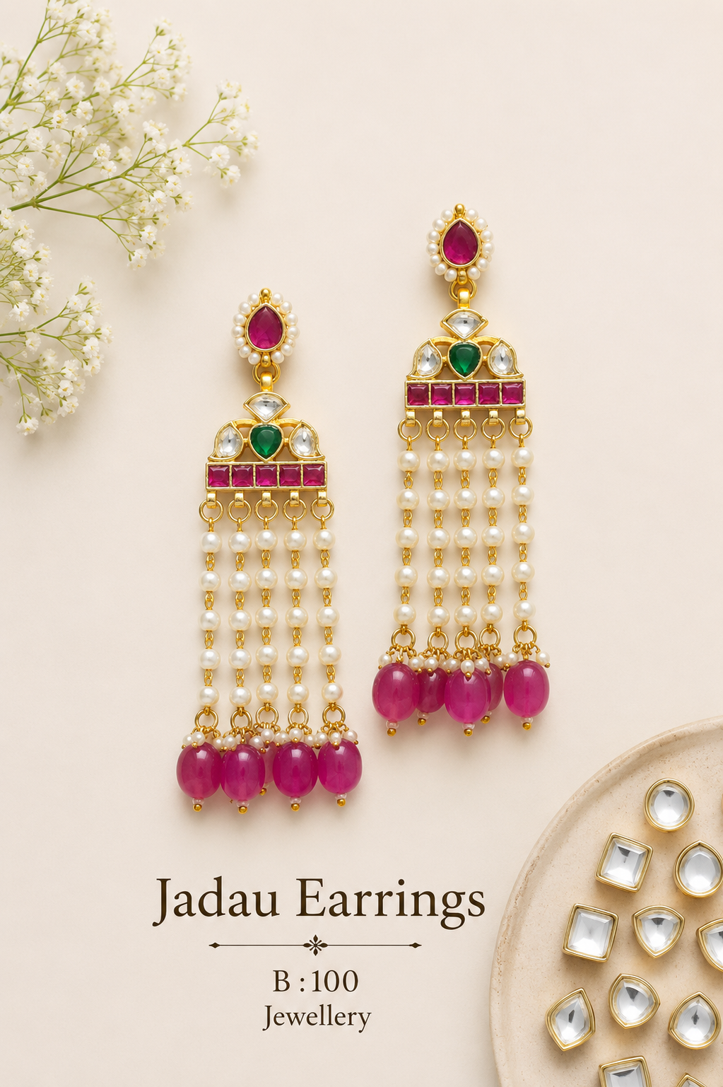 Pachi Kundan/ Jadau Earrings