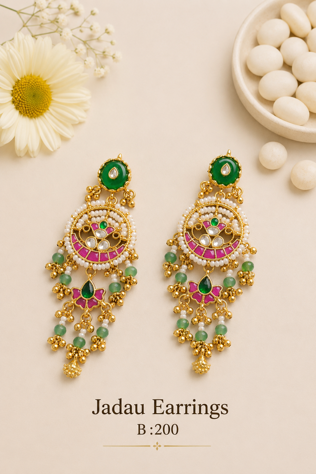 Pachi Kundan/ Jadau Earrings