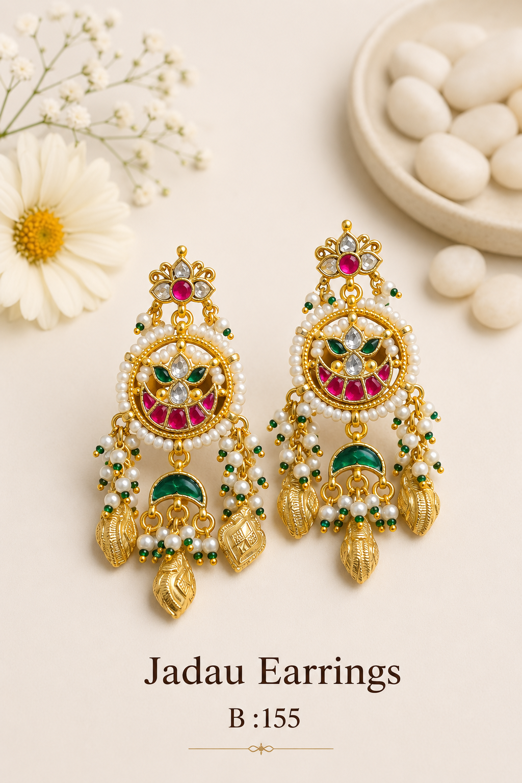 Pachi Kundan/ Jadau Earrings