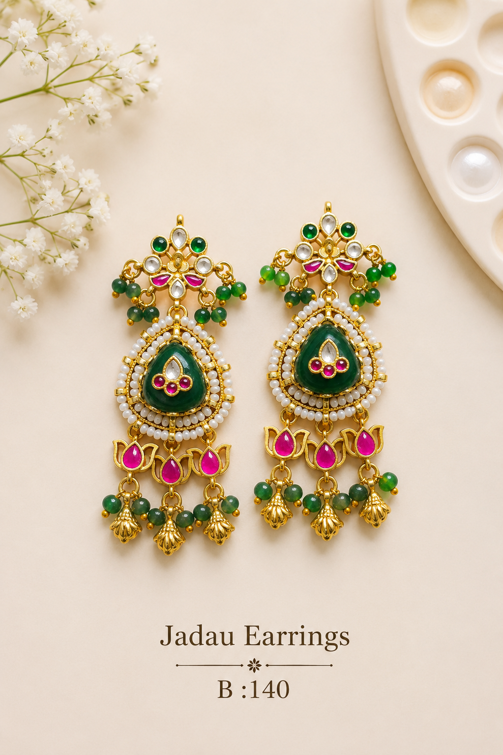 Pachi Kundan/ Jadau Earrings