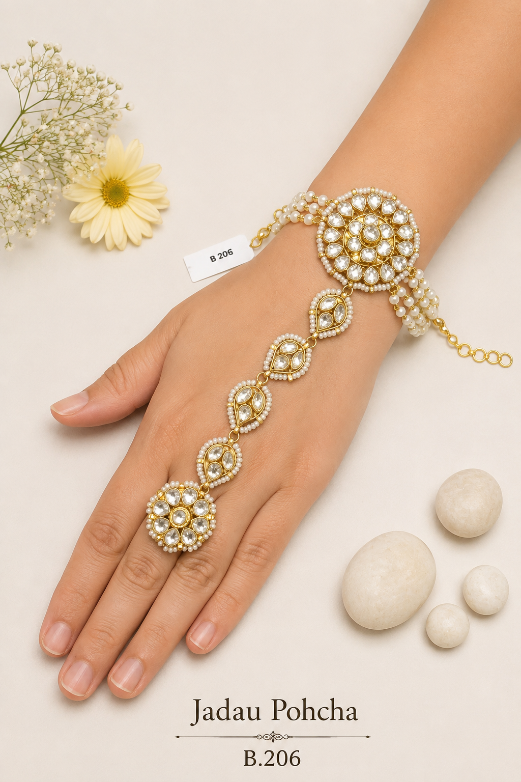 Pachi Kundan/ Jadau Hath Phool [Pohcha]