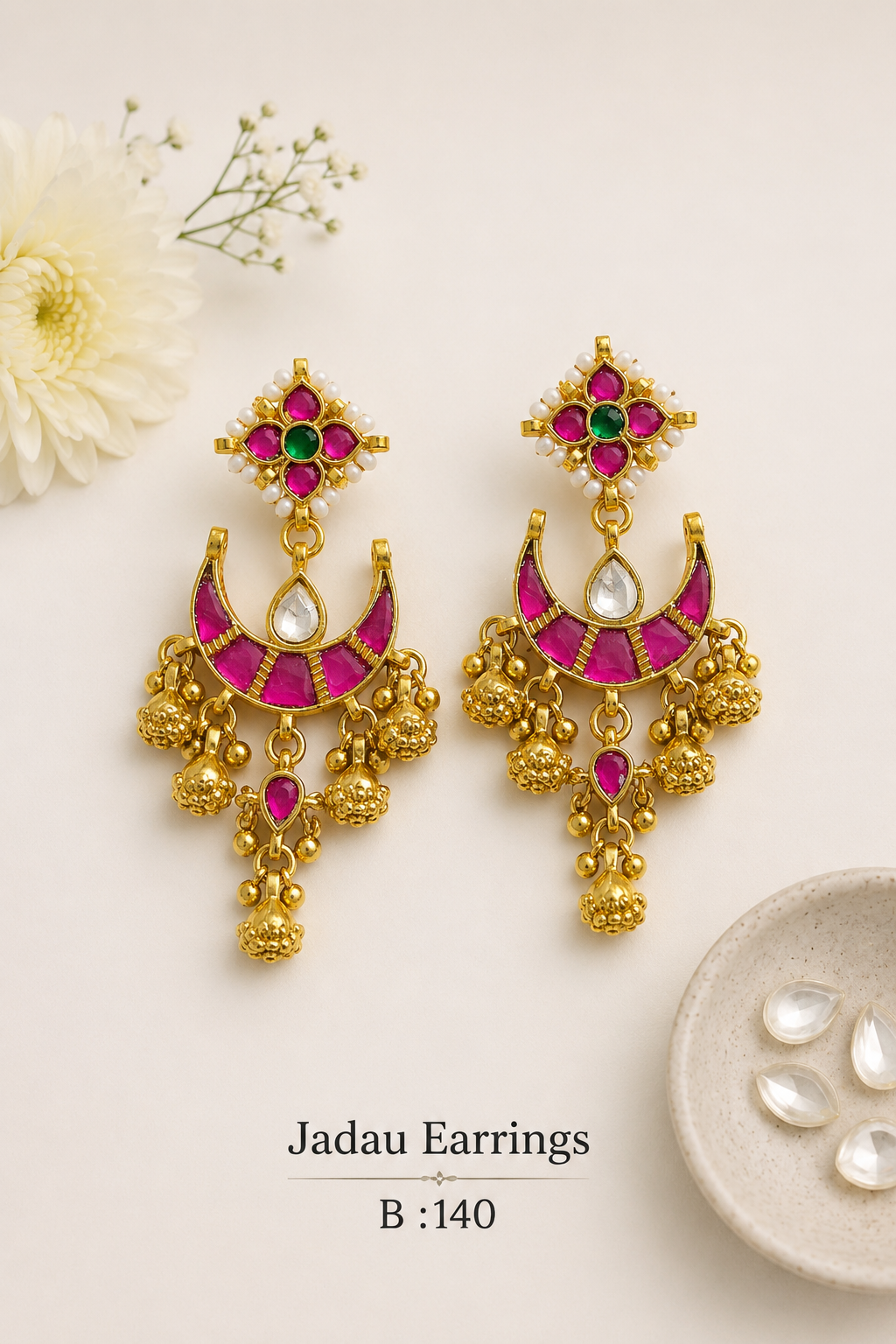 Pachi Kundan/ Jadau Earrings