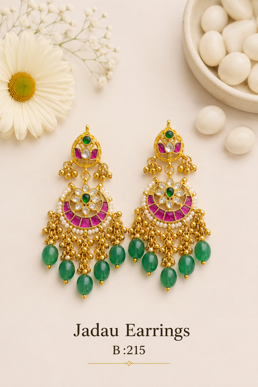 Pachi Kundan/ Jadau Earrings