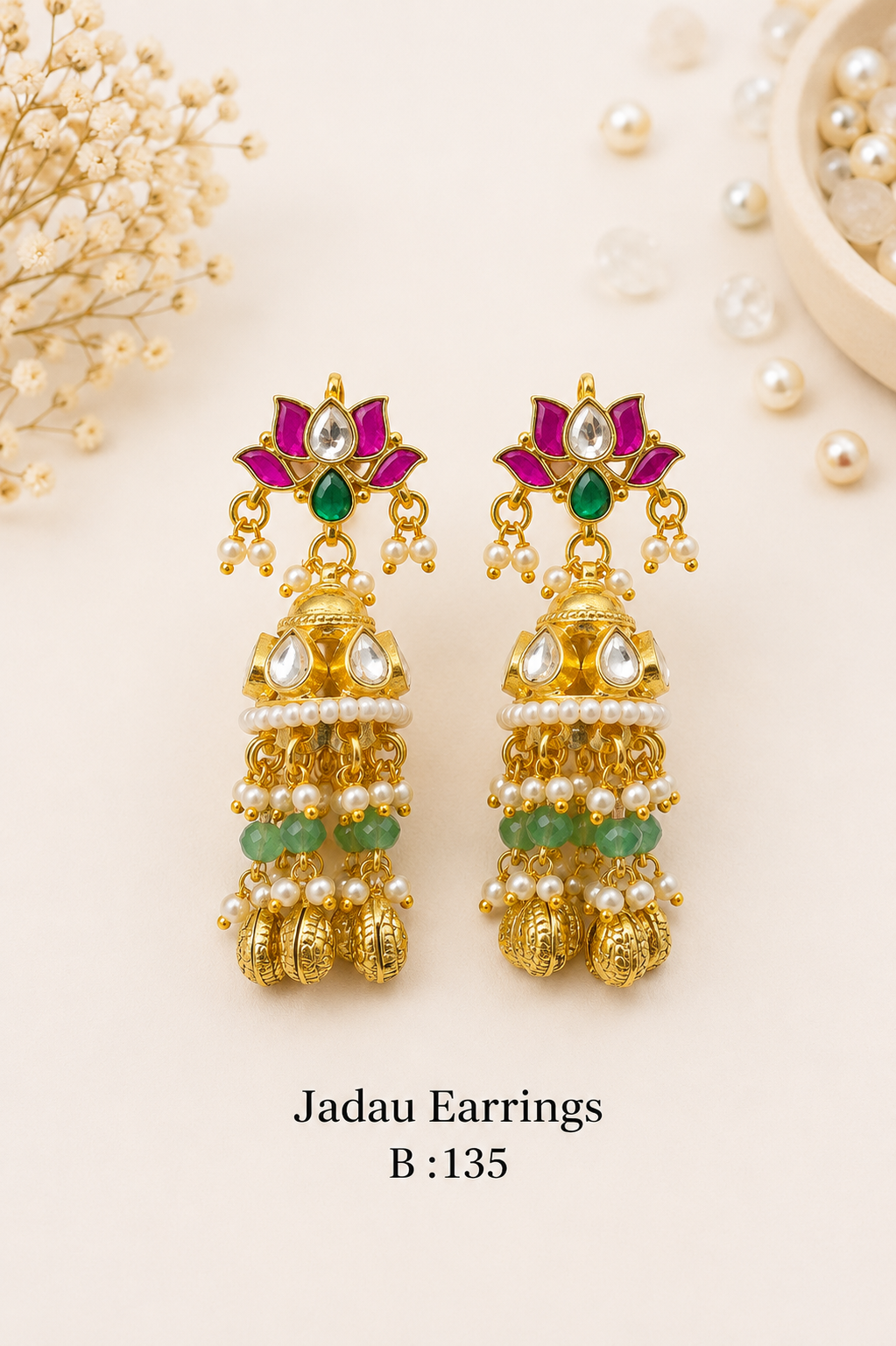 Pachi Kundan/ Jadau Earrings [JUMKHA]