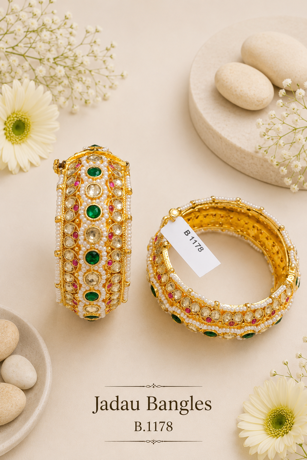 Pachi Kundan/Jadau Bangles
