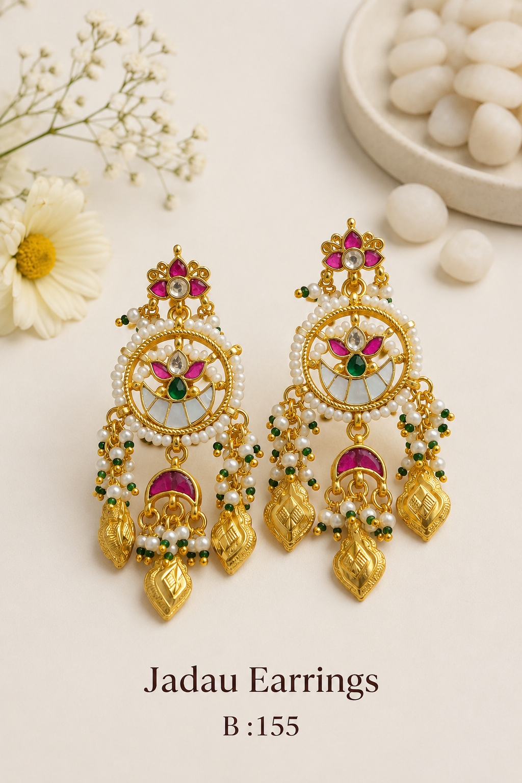 Pachi Kundan/ Jadau Earrings