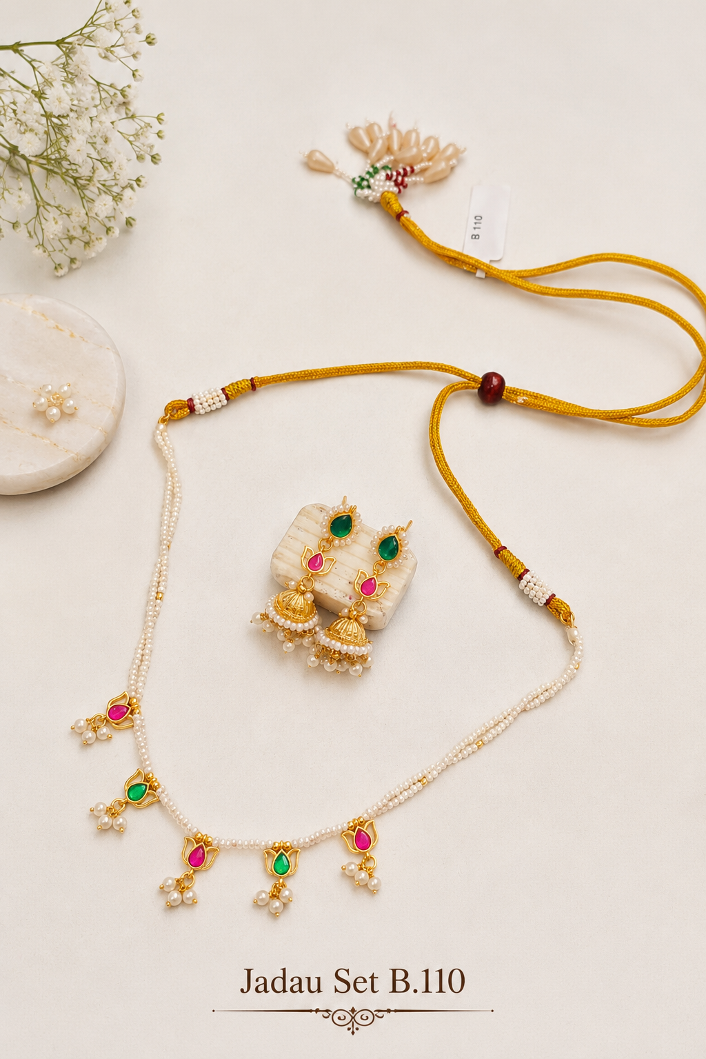 Pachi Kundan/ Jadau Necklace Set