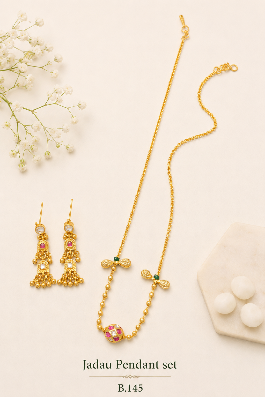 Pachi Kundan/ Jadau Pendant Set