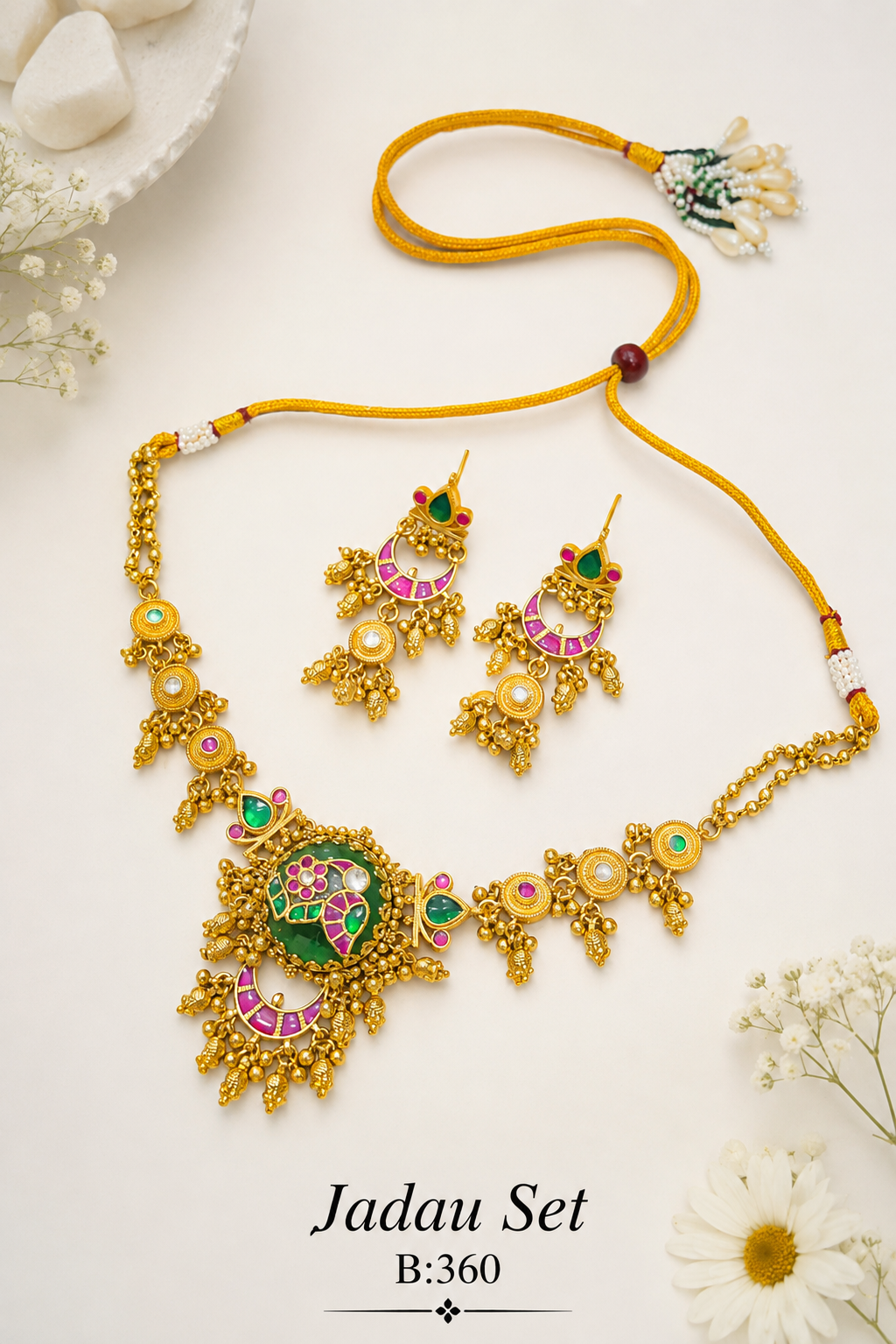 Pachi Kundan/ Jadau Necklace Set