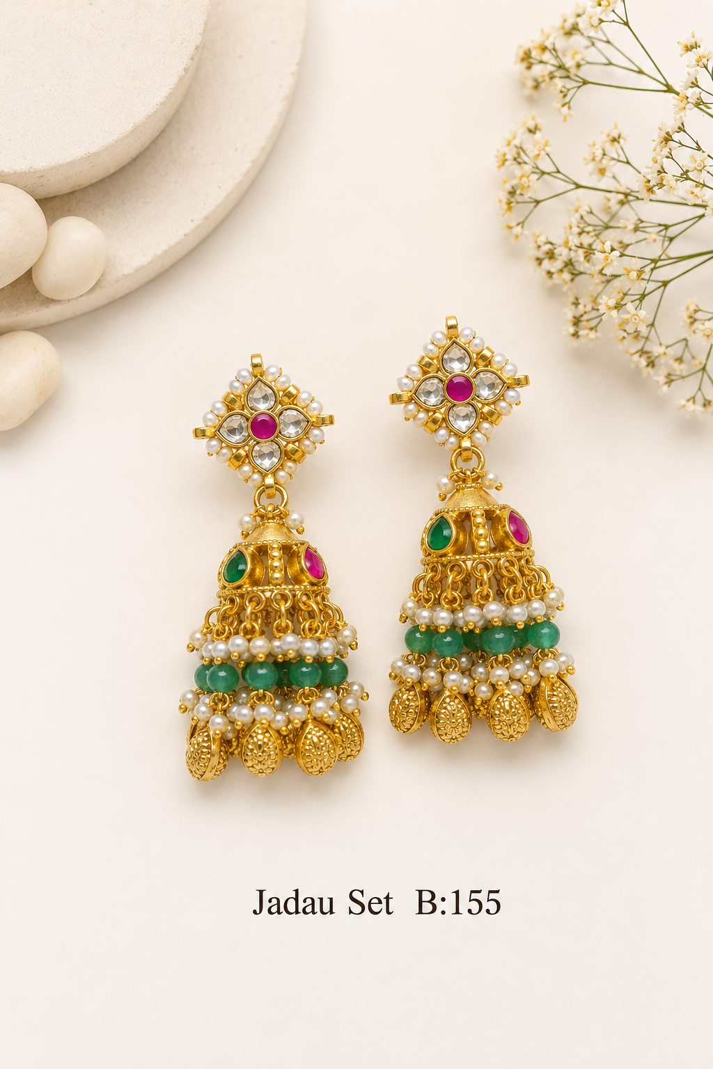 Pachi Kundan/ Jadau Earrings [JUMKHA]