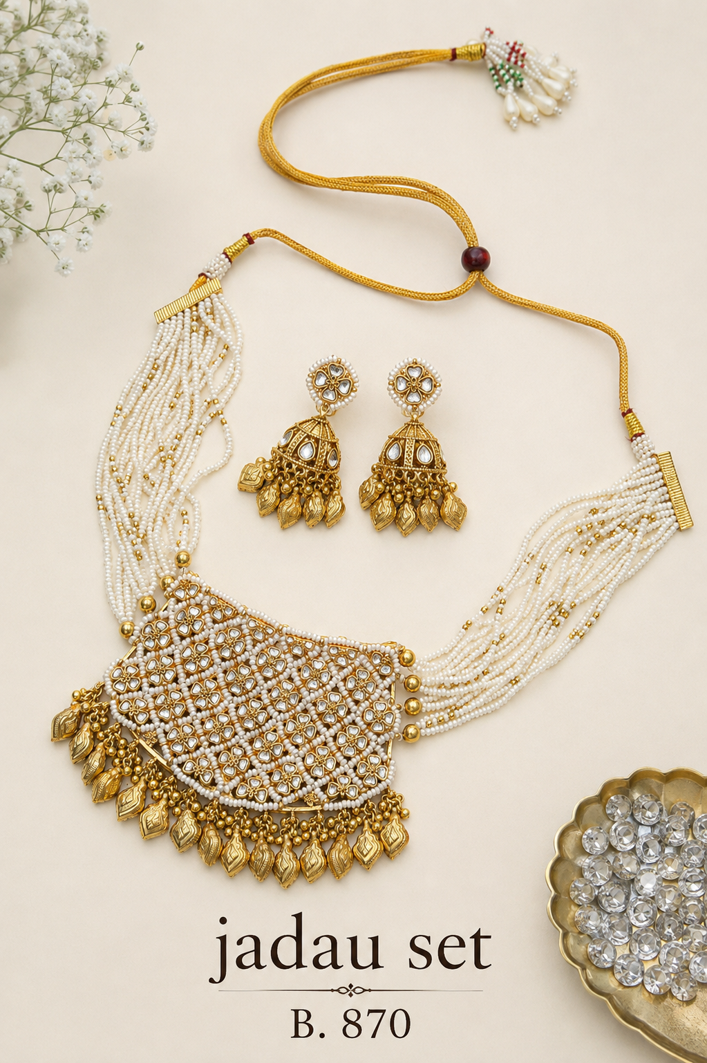 Pachi Kundan/ Jadau Necklace Set