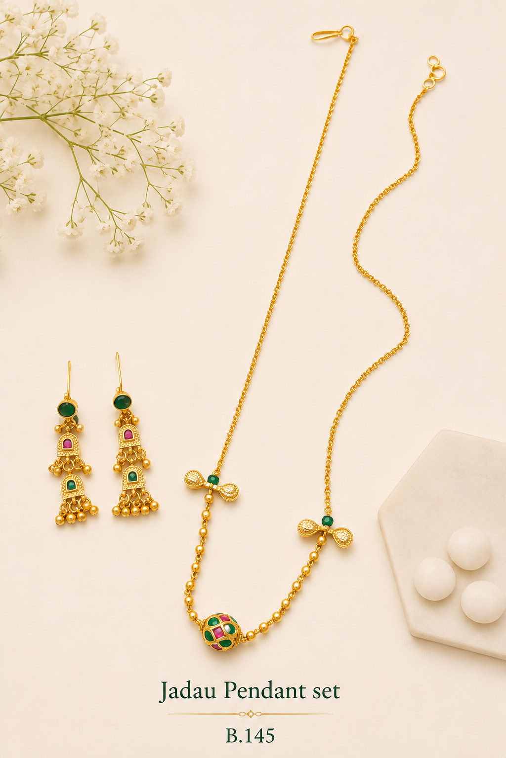Pachi Kundan/ Jadau Pendant Set