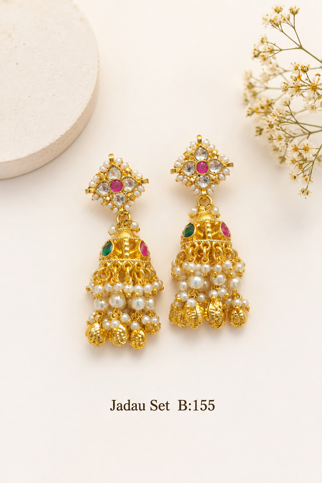 Pachi Kundan/ Jadau Earrings [JUMKHA]